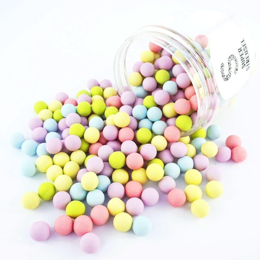 Super Streusel, Perlas de Azúcar Comestibles con Relleno de Chocolate, 170 gramos Naty Shop