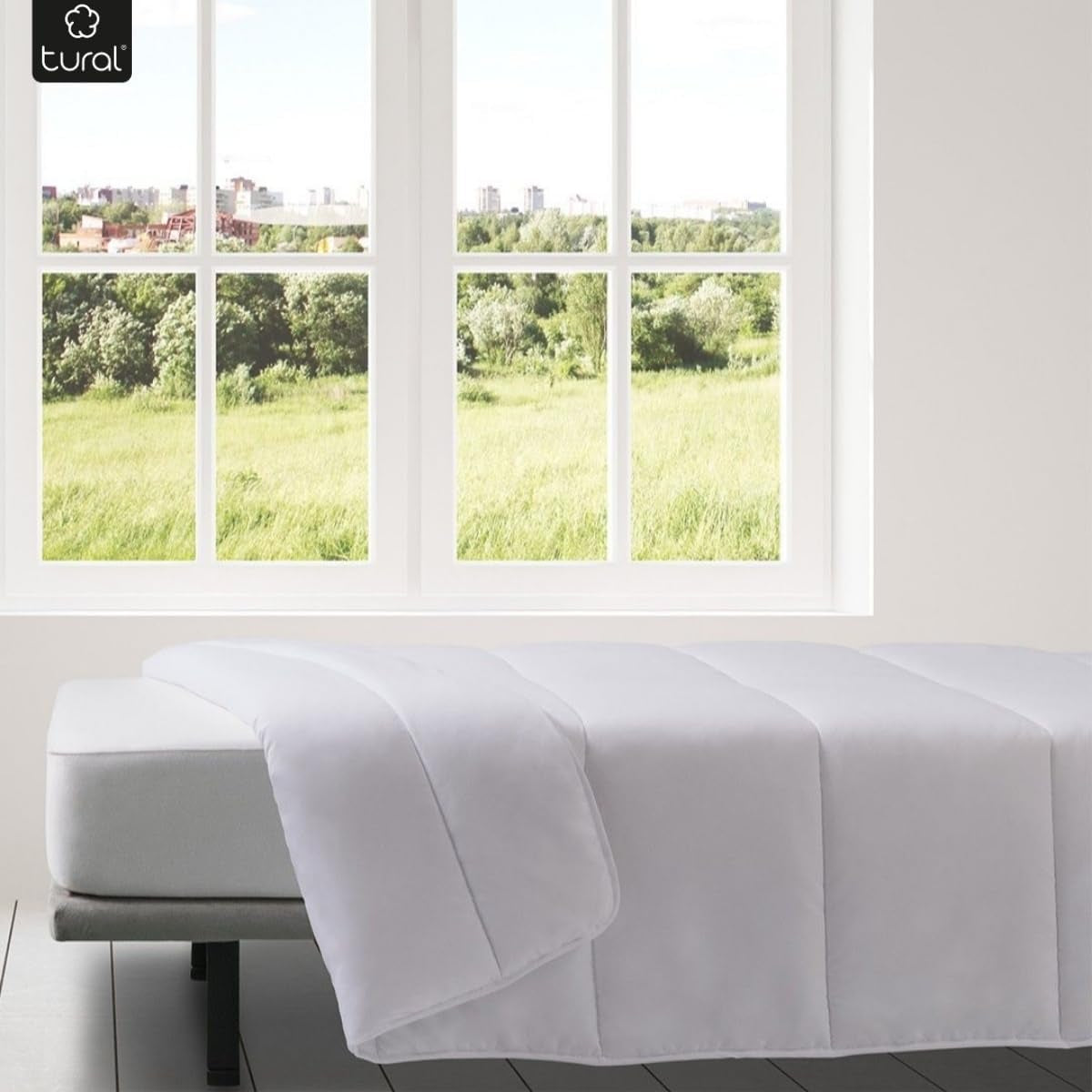 Tural - Edredón 150 X 220 cm con tratamiento Aloe Vera, relleno de fibra 300 G/M², suave, transpirable, certificado Oeko-Tex (blanco, cama 90 cm) Edredones y edredones Naty Shop