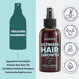 MOÉRIE Ultimate Mineral Hair Growth Spray para cabello más largo, más grueso y con más volumen - con biotina y cafeína - Productos para el cabello veganos, sin parabenos, todo tipo de cabello, revierte la caída del cabello - Suministro para 2 meses Cuidado del cabello Naty Shop