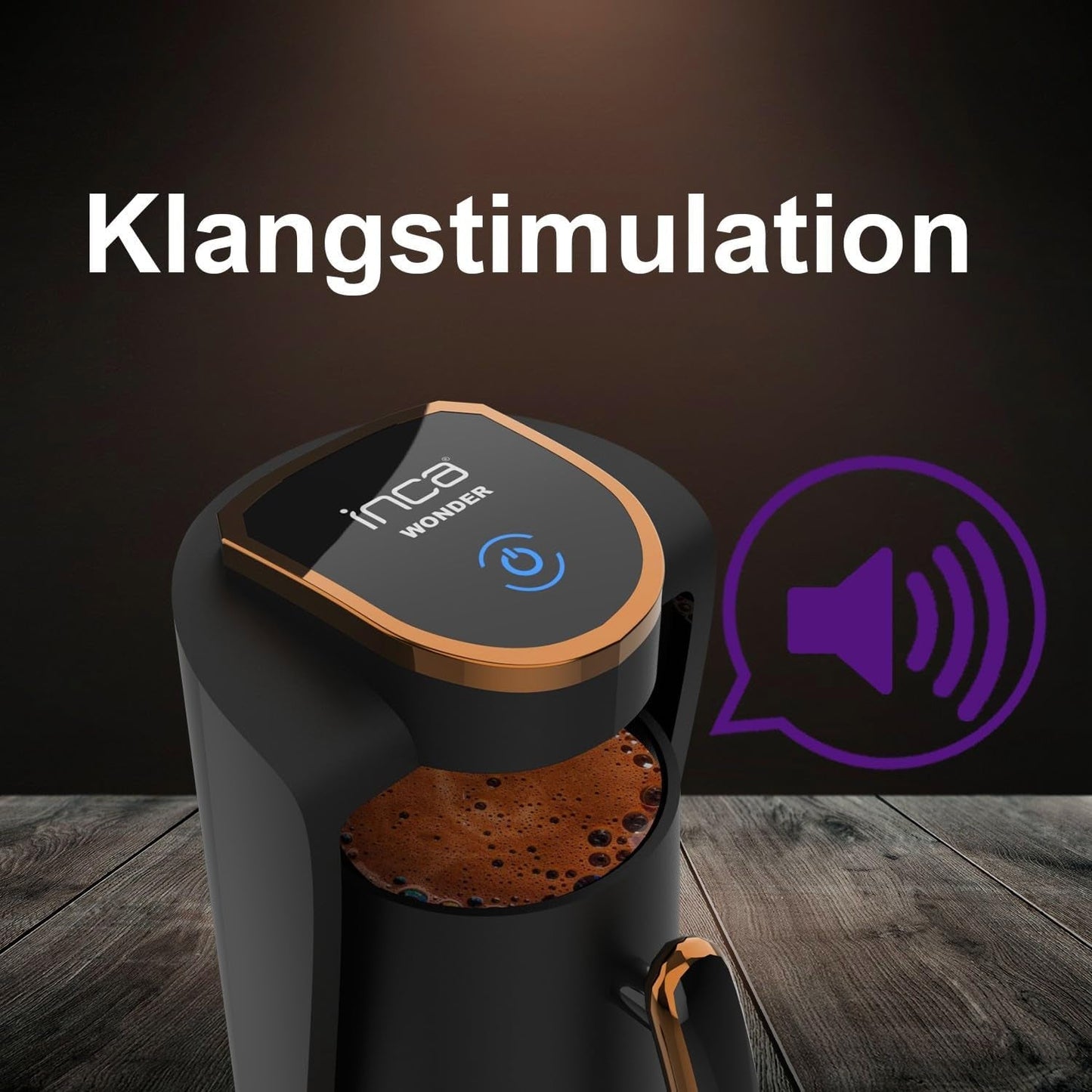 Cafetería turca Inca | Máquinas Türk Kahve | 250ml (1-4 tazas) | 400W | IKM-01 | Protección contra derrames y ebullición sin agua | Placa calefactora de acero inoxidable | Apagado automático | Para un café turco perfecto