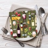 Servilletas Tiflair para almuerzo con queso y vino, 3 capas, 20 piezas, Fromage, Vino, Wine Night, para decoupage, 33 x 33 cm