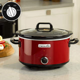 Olla de cocción lenta Crock-Pot, 2 niveles de temperatura + función Keep Warm, 3,5 litros (3-4 personas), roja [SCV400RD] Olla de cocción lenta Naty Shop