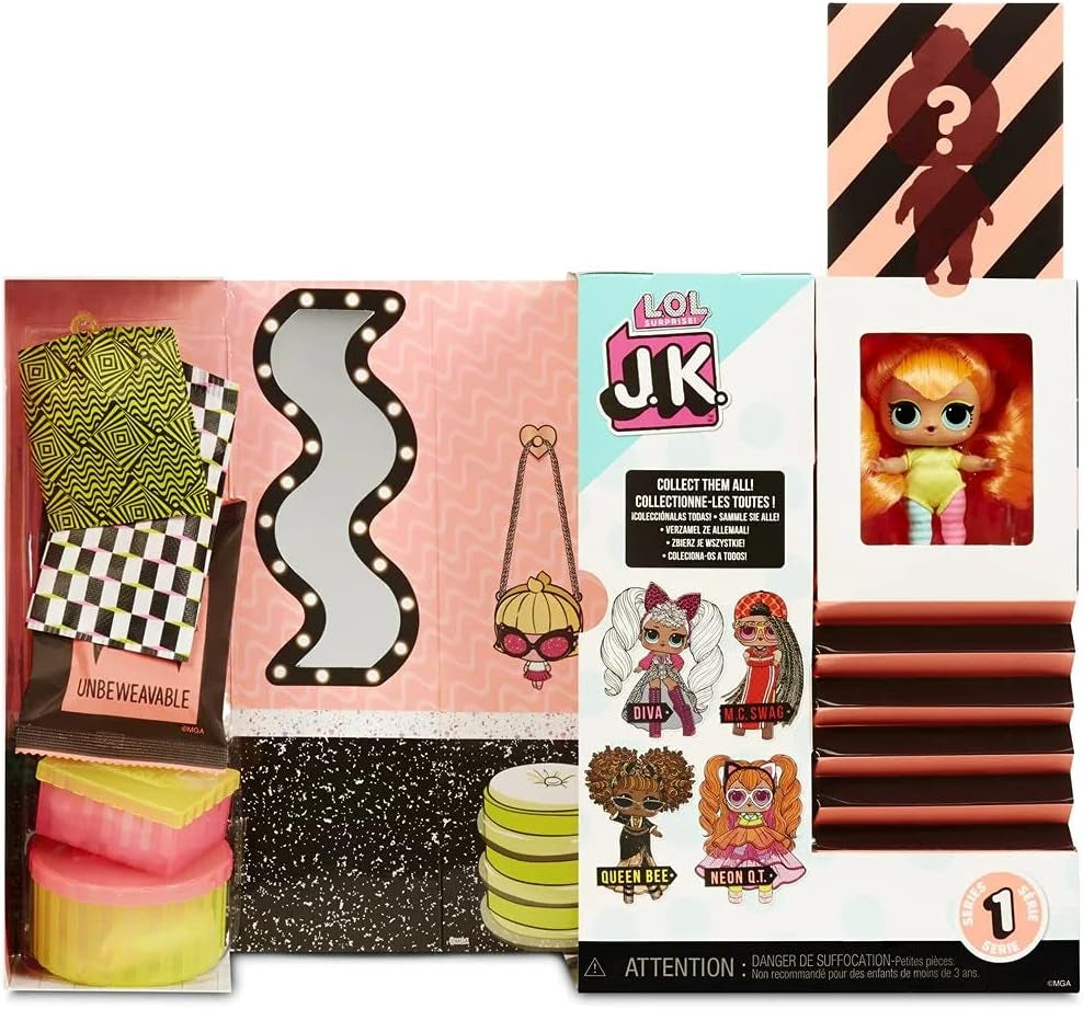 Jajaja ¡Sorpresa! 570776E7CAZ JK Mini Fashion Doll - 15 Sorpresas, Ropa y Accesorios - Coleccionables - Neon QT