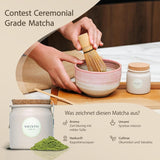 Shinto - Té Matcha orgánico "Gold" - Té verde en polvo de grado ceremonial - Certificado JAS y UE BIO - Sombreado y recogido a mano - Importación directa de Uji, Japón - 30 g