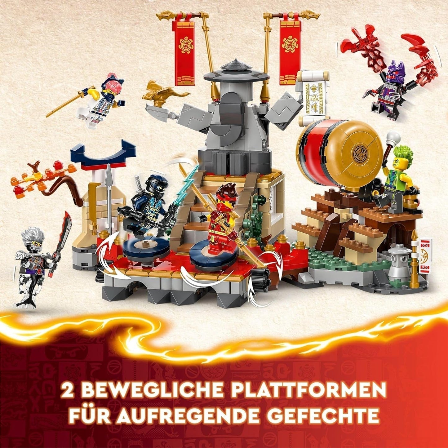 LEGO NINJAGO Tournament Arena Adventure Juguete para niños Juego Ninja con colección de 6 minifiguras Set de construcción Regalo de cumpleaños para niños y niñas de 7 años 71818 Juegos de construcción Besuche den LEGO-Store