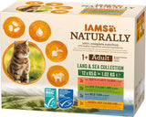 IAMS Comida húmeda natural para gatos en salsa - Comida húmeda de carne y pescado de alta calidad para gatos adultos, Colección Land & Sea, 12 x 85 g