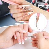 6 Stück Liner Nailart Pinsel Nageldesign Pinsel Set Dünn Acryl Nagelpunkt-Zeichenwerkzeug Nägel Dünne Nagelpinsel Set para Lange Linien, Dünne Detalles, Feines Zichnen 5/7/9/11/15/25 Mm (Rosa)
