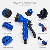 Manguera de jardín Manguera extensible flexible mágica con accesorios de 1,9 cm y 1,27 cm Boquilla pulverizadora de 8 funciones azul o verde 15 m