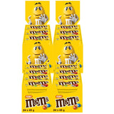 Paquete a granel de chocolate con maní de M&M, 24 x 45 g, lentejas con sabor a maní y chocolate, regalo de chocolate (1080 g), ideal como regalo con temática de fútbol