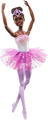 Muñeca Barbie Dreamtopia Magic Light Bailarina con Tutú Rosa y Pelo Rubio 5 Efectos de Luz y Sonido Barbie Móvil a partir de 3 años HLC25 Naty Shop Muñecas Pelo Negro Individual