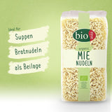BIOASIA Fideos Mie Ecológicos, fideos de trigo sin huevo, de preparación rápida y sencilla, vegetarianos (8 x 250 g)