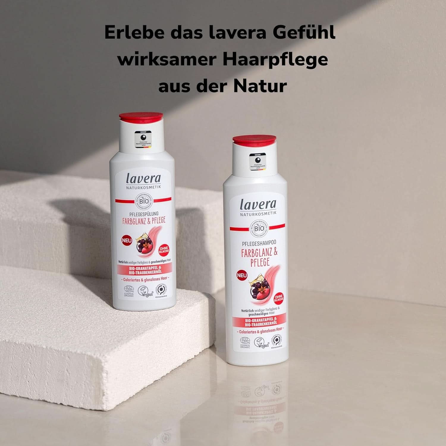 Lavera Care Champú Color Shine & Care, vegano, 250 ml Ducha y baño Naty Shop