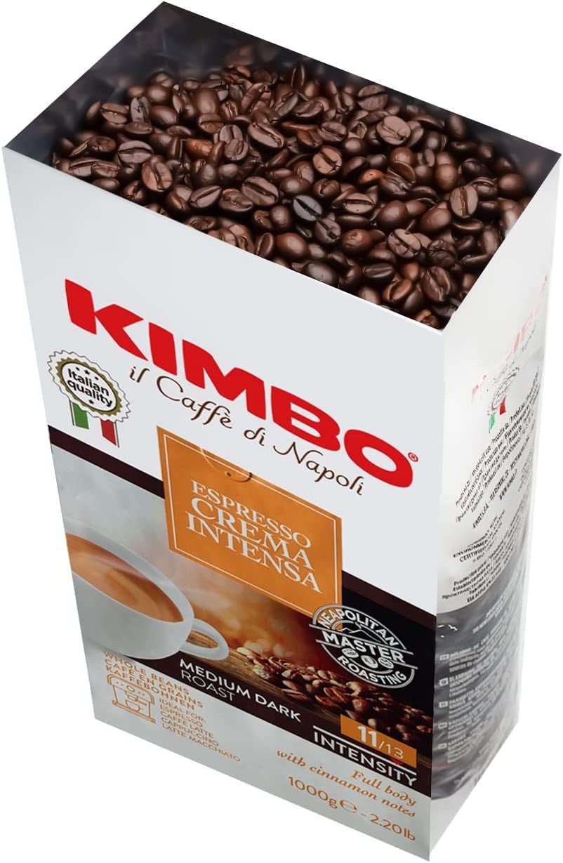 3x Café en grano Espresso crema intenso, tostado medio oscuro, café en grano entero, bolsa de 1 kg, café de Nápoles