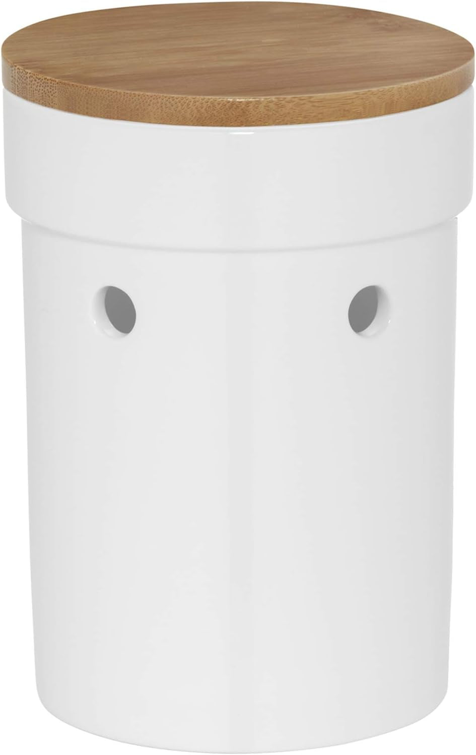 Kela panera con orificios de ventilación, panera de cerámica, SALENA, panera, blanco, 36,5 x 23,5 x 14 cm Cajas para guardar alimentos Naty Shop Olla para ajos