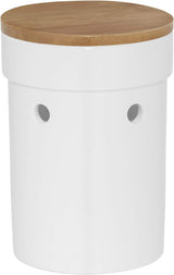 Kela panera con orificios de ventilación, panera de cerámica, SALENA, panera, blanco, 36,5 x 23,5 x 14 cm Cajas para guardar alimentos Naty Shop Olla para ajos