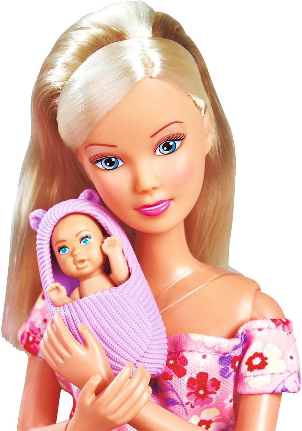 Simba 105733680 Steffi LOVE Doll Hello Baby (29 Cm) - Muñeca de juego embarazada con barriga en crecimiento, muñeco y accesorios - Juguete infantil para niñas y niños a partir de 3 años, negro Muñecas Naty Shop