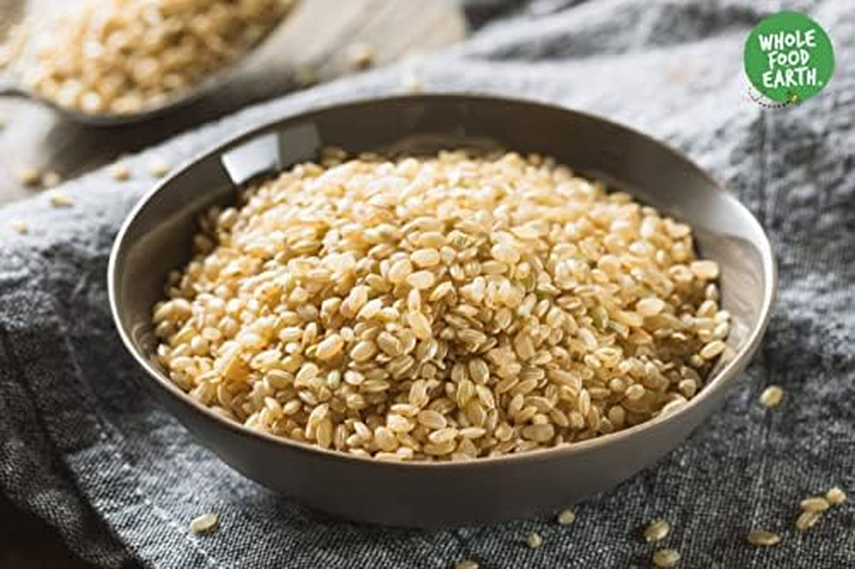 Arroz integral de grano corto Wholefood Earth - sin OGM - natural - vegano - sin lácteos - sin azúcares añadidos, 3 kg