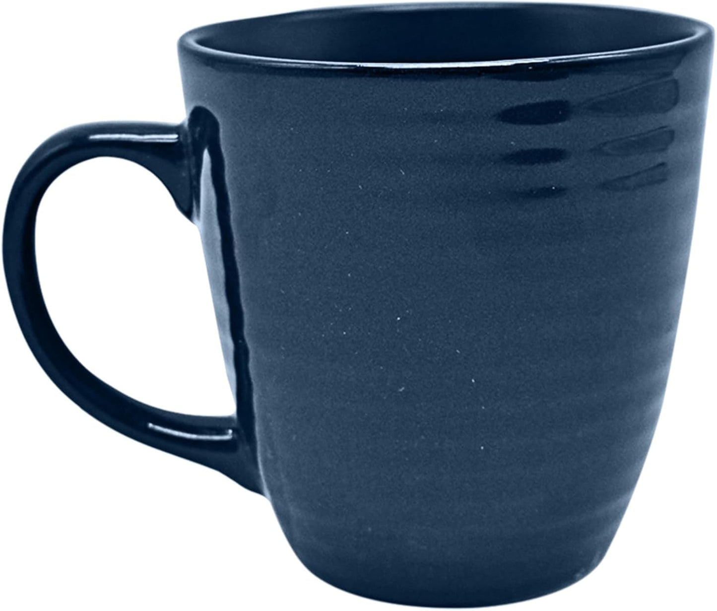 ECHTWERK "Alicia" Vajilla combinada vintage de 16 piezas, diseño moderno para 4 personas, elegante vajilla de gres azul oscuro con 4 platos, 4 guarniciones, 4 cuencos, 4 tazas de té