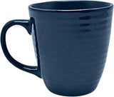 ECHTWERK "Alicia" Vajilla combinada vintage de 16 piezas, diseño moderno para 4 personas, elegante vajilla de gres azul oscuro con 4 platos, 4 guarniciones, 4 cuencos, 4 tazas de té