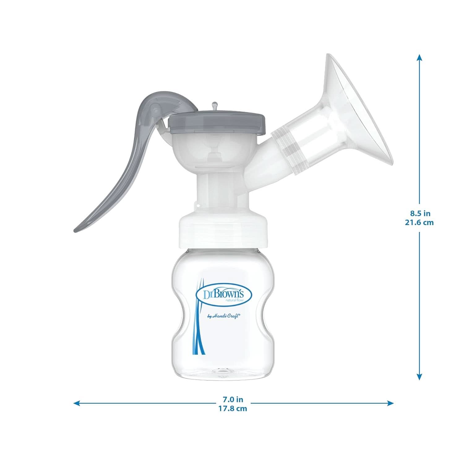 Sacaleches manual con protección Softshape 100% silicona (B, brida 25mm) y opciones anticólicos + Biberón de boca ancha de 150ml con tetina de flujo lento nivel 1 Accesorios Alimentación y Lactancia Bebe Naty Shop