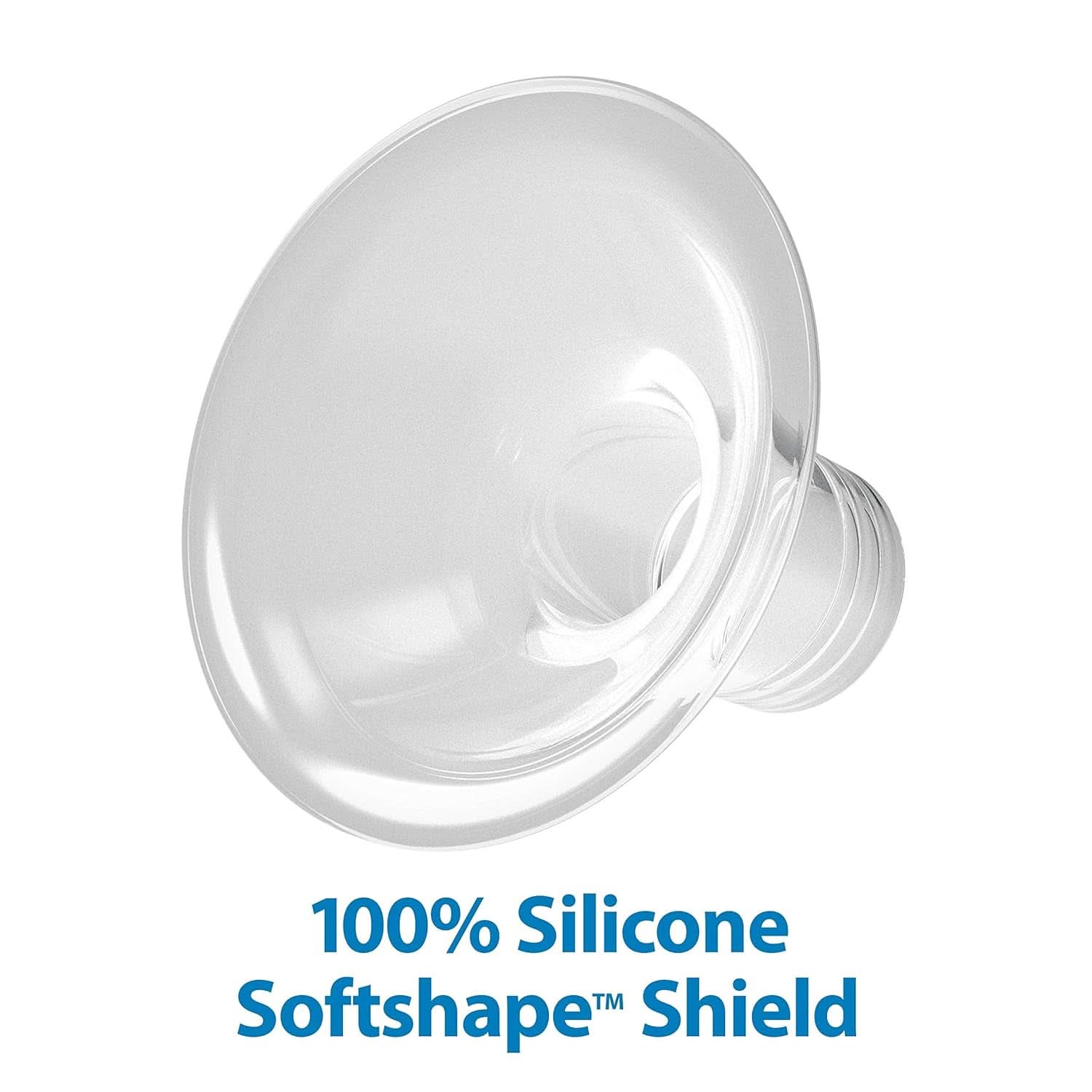 Sacaleches manual con protección Softshape 100% silicona (B, brida 25mm) y opciones anticólicos + Biberón de boca ancha de 150ml con tetina de flujo lento nivel 1 Accesorios Alimentación y Lactancia Bebe Naty Shop