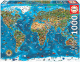 Educa - Puzzle 1000 piezas para adultos | Maravillas del mundo, puzzle de 1000 piezas para adultos y niños, atracciones turísticas, mapamundi. Puzzle para adultos a partir de 14 años (19022) Puzzle Naty Shop Título predeterminado