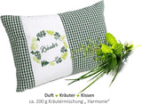 Gözze - Almohada con aroma a hierbas, relleno de mezcla de hierbas 200 g, funda 100% algodón, 30 x 20 cm - Almohadas estándar Plaid Green Naty Shop
