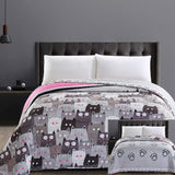 Decoking 32350 Colcha 220X240 Cm Colcha microfibra doble cara fácil de mantener Beige Marrón claro Marrón cacao Gris Acero Antracita Grafito Negro Blanco Rosa Gatos Invasión de gatos Camas y Mantas Beuche den DecoKing-Store 220X240 Cm