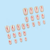 24 Uds. De uñas postizas con purpurina dorada, pegamento en remolino rojo, juego para uñas adhesivas, accesorios para uñas acrílicas para mujer