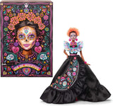 Muñeca Barbie Signature, figura coleccionable del Día de Muertos 2024 con vestido negro y top con volantes azul, estampado bordado y accesorios coloridos, HRM72