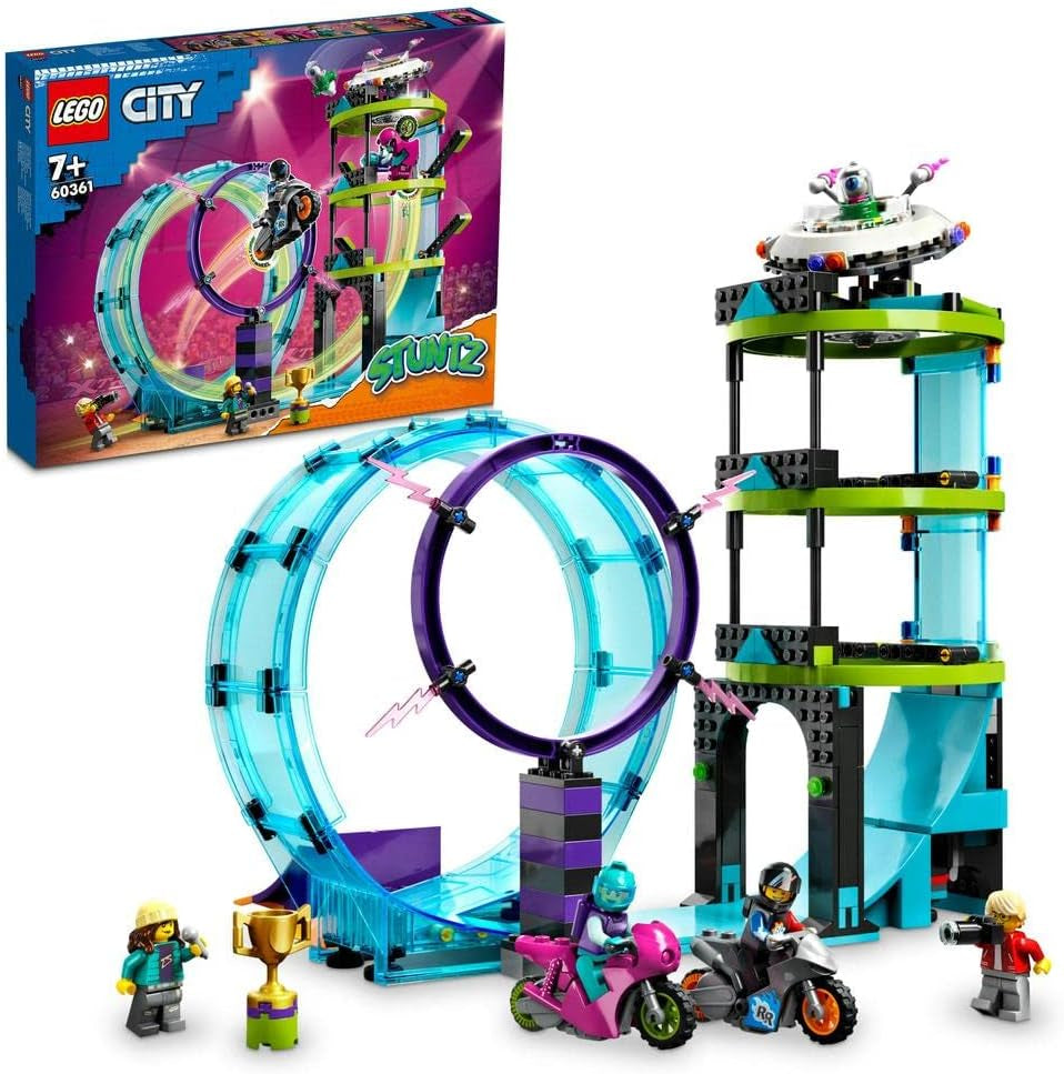 LEGO 60361 City Stuntz Ultimate Stunt Rider Challenge Set de Acrobacias 3 en 1 para 1 o 2 jugadores con Motos de juguete de 2 ruedas para niños 2023 Juegos de construcción Besuche den LEGO-Store Single