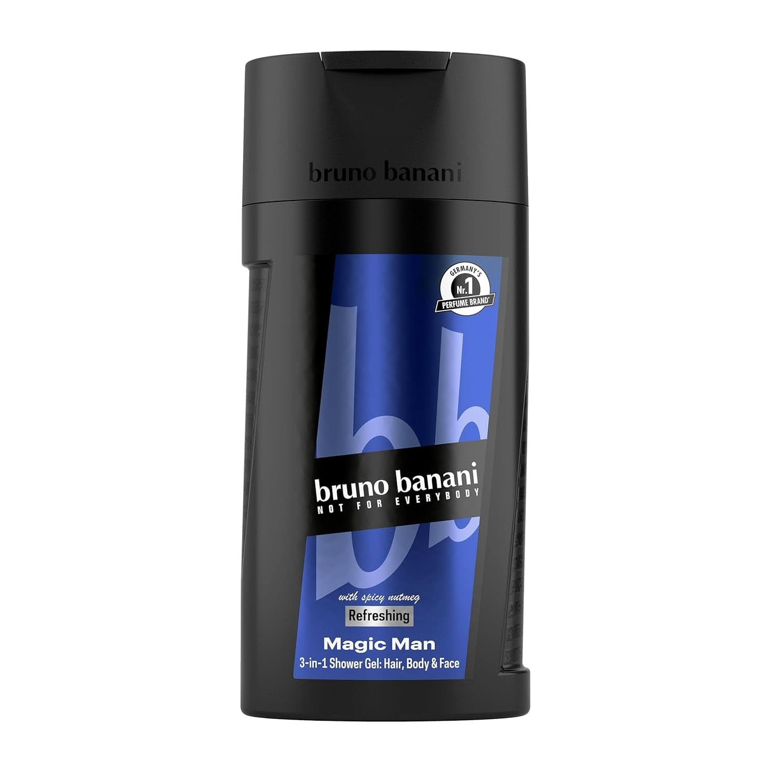 Bruno Banani Loyal Man Gel de ducha 3 en 1 para cuerpo, cabello y rostro, hombre, 250 ml Ducha y baño Naty Shop 250 ml Incienso