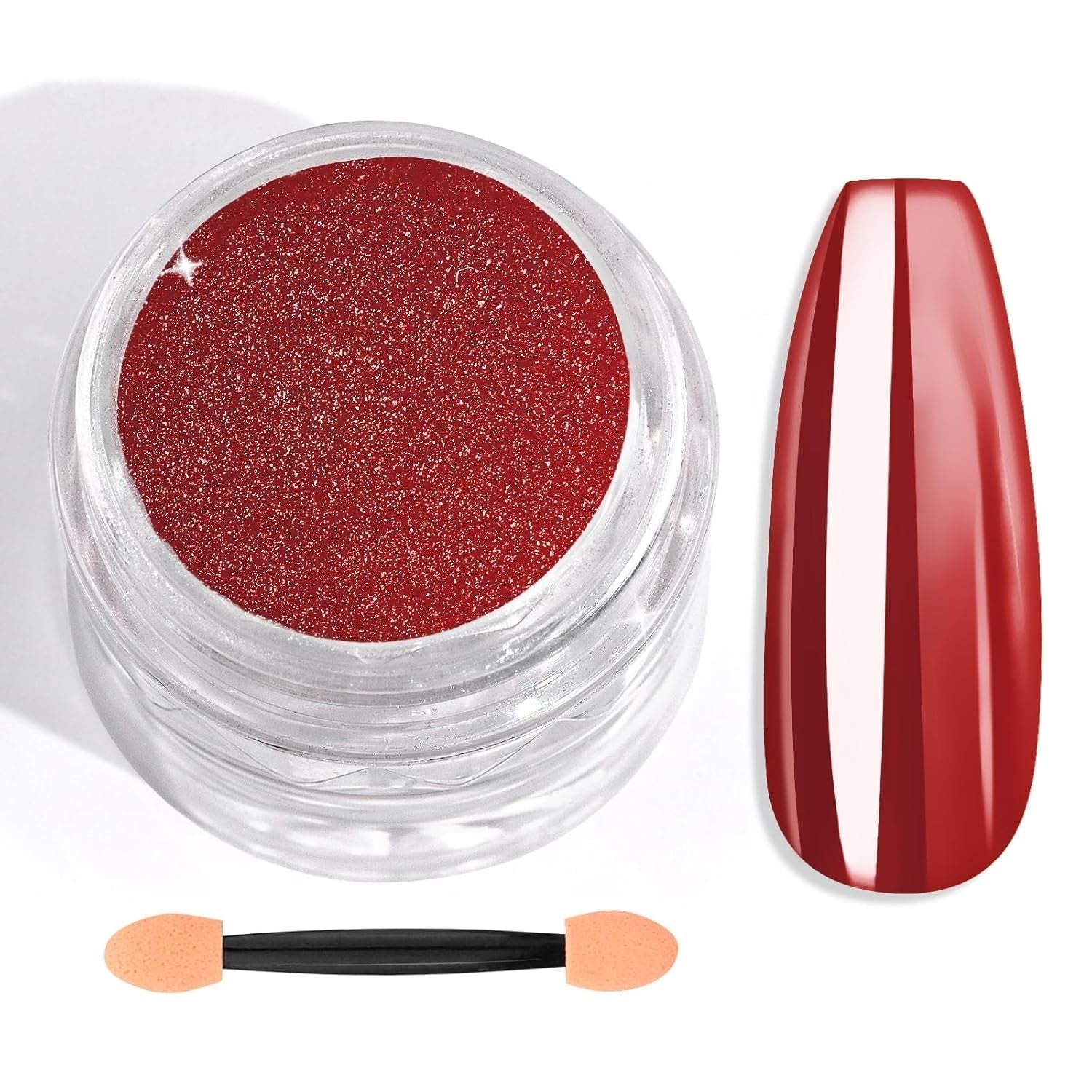 Saviland - Juego de polvos para uñas cromados, color rosa, efecto espejo, efecto espejo, decoración de uñas con purpurina para manicura con varillas de esponja, polvo con purpurina para salón de uñas