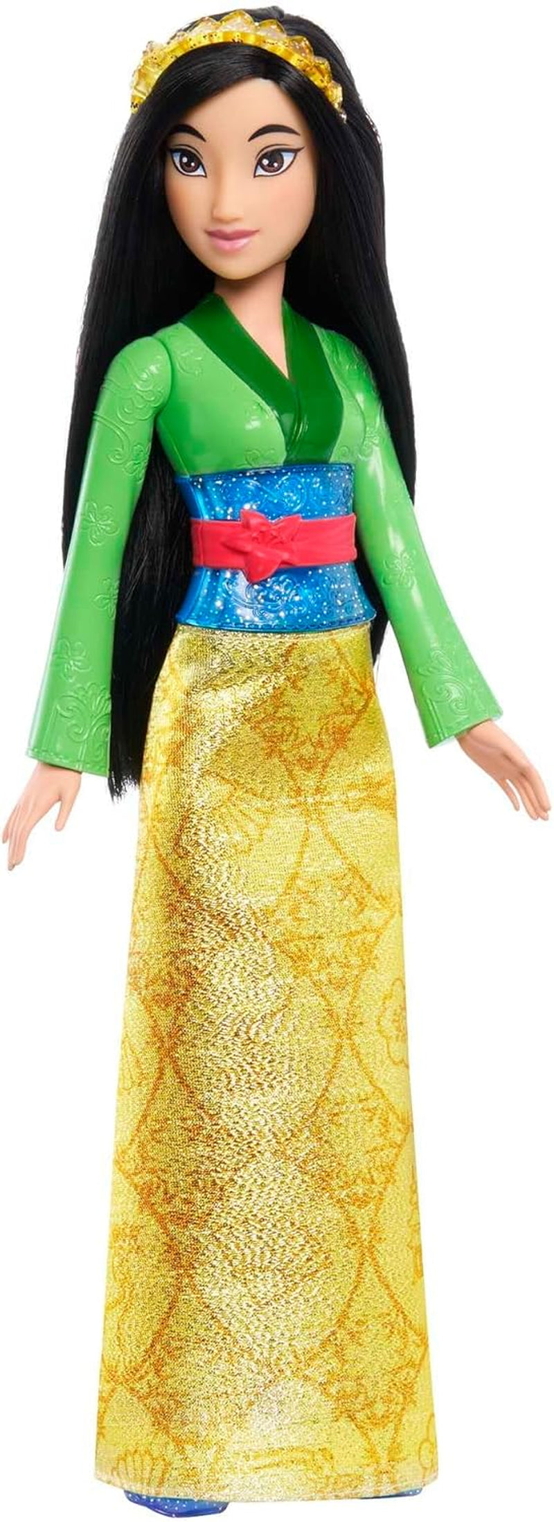 Mattel DISNEY Princess Aurora - muñeca con traje típico, zapatos y tiara removibles, top brillante y falda estampada removible, cabello largo y peinado, HLW09 Naty Shop Mulan Dolls