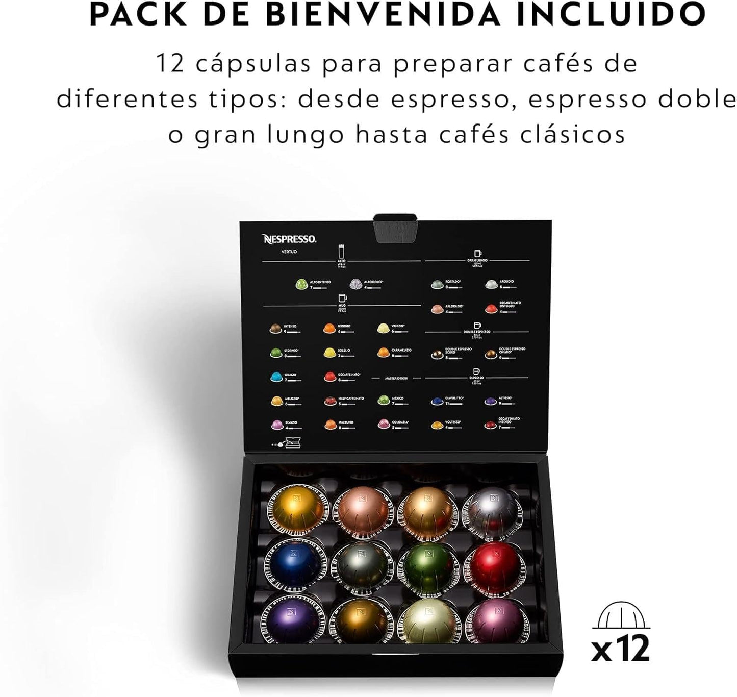 Cafetera Nespresso De'Longhi Vertuo Next, ENV120.BM, negro mate