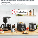 Tefal Cafetera espresso con filtro Includeo, Cafetera espresso extremadamente fácil de usar, Apta para diestros y zurdos, Apertura automática de la tapa, 1,25 L, 10 a 15 tazas, CM533811