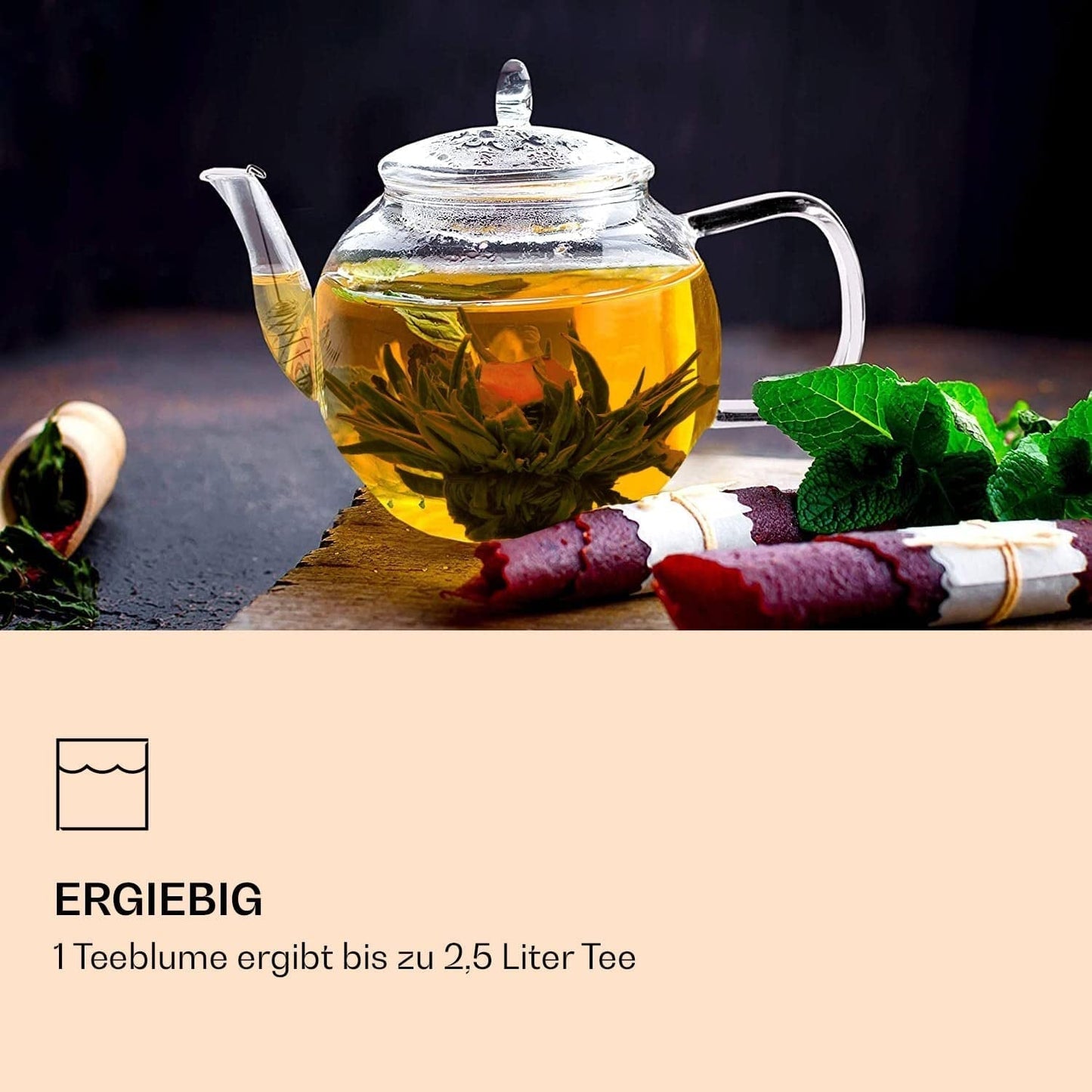 Feelino Elegant Caja Mixta de 6 Piezas - Flores de Té Blanco Feelino en una preciosa caja de degustación y regalo con 6 rosas de té blanco diferentes, envasadas individualmente al vacío, paquete de 1 pieza