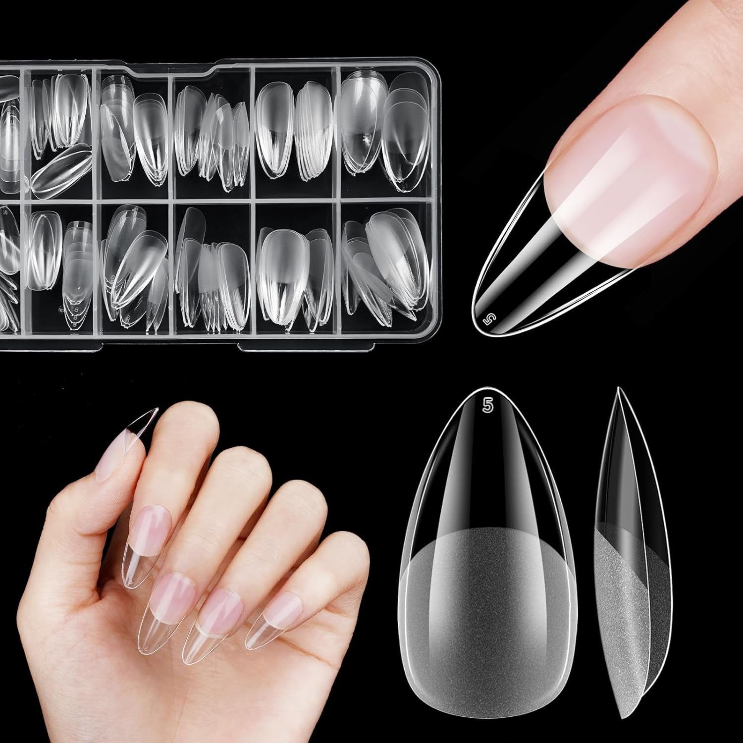 Uñas postizas cortas bailarina 120 Uds pegamento en 12 tamaños uñas artificiales cortas Gel suave cobertura completa puntas de uñas para uñas de Gel cortas S