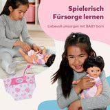 BABY Born Amy - Muñeca 36 cm - Muñeco bebé con 7 funciones para niños a partir de 1 año - Funciona sin pilas - Incluye accesorios y colchón