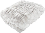 Lavish Home Manta Extragrande De Piel Sintética Gerüschte, 152,4 X 203,2 Cm, Piel Sintética Jacquard, Manta Tamaño Queen para Camas Y Sofás, Gris Lavish Home Camas y Mantas Gris