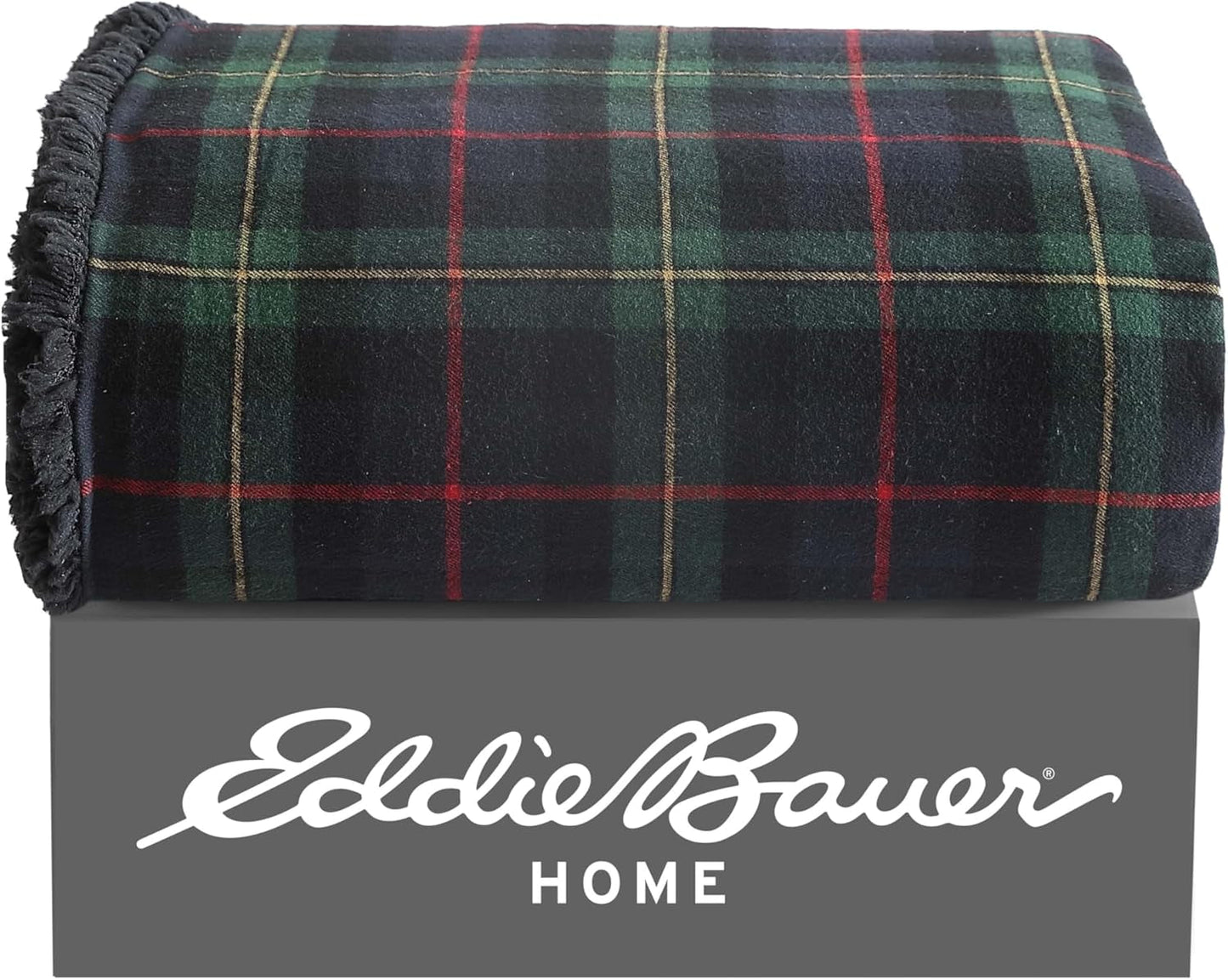 Manta Eddie Bauer, franela de algodón, decoración del hogar, reversible, ropa de cama sherpa, cuadros de pino, edredones y edredones Naty Shop