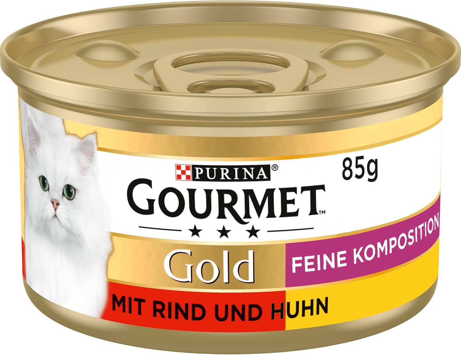 Comida húmeda para gatos Gourmet Gold Fine Composition con ternera y pollo, paquete de 12 (12 x 85 g)