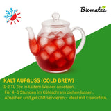 Té de frutas – 100 g de mezcla de frutas aromatizadas con manzana, hibisco y canela – Bolsa ziplock, aprox. 25 tazas – Sin aditivos, envasados ​​en Alemania