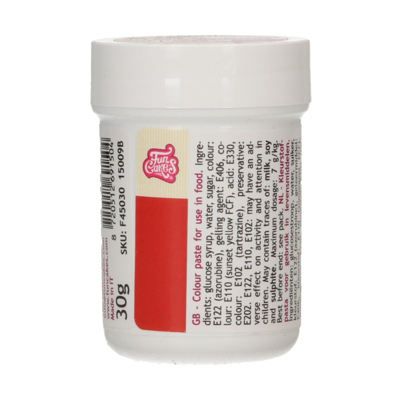 Colorante Alimentario Concentrado Funcakes Pasta Colorante Rojo Navideño; para masa, nata, fondant, mazapán, masa, pasta para modelar y pasta de flores. Halal y Kosher. 30 g (paquete de 2)