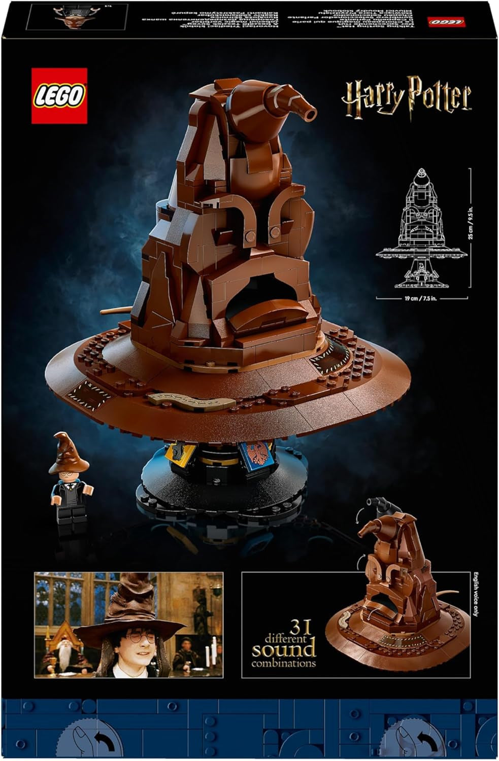 LEGO Harry Potter Sombrero parlante Modelo Hogwarts Película para adultos Regalo para mujeres Hombres Mamá Papá Con 31 combinaciones aleatorias de sonidos Te clasifica en tu casa de Hogwarts 76429 Juegos de construcción Besuche den LEGO-Store