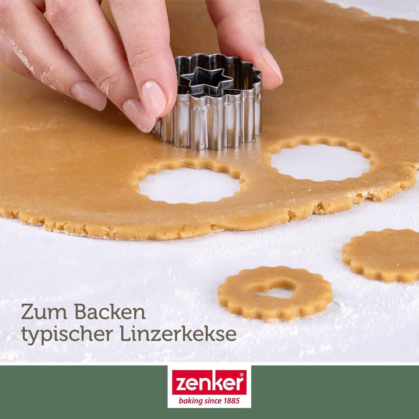 Zenker Ausstecher-Set Linzer Herz und Stern aus Edelstahl – Perfekt für Weihnachtskekse, 3-teilig, inkl. Geschenkverpackung, spülmaschinengeeignet und rustfrei – La tienda de dulces navideños