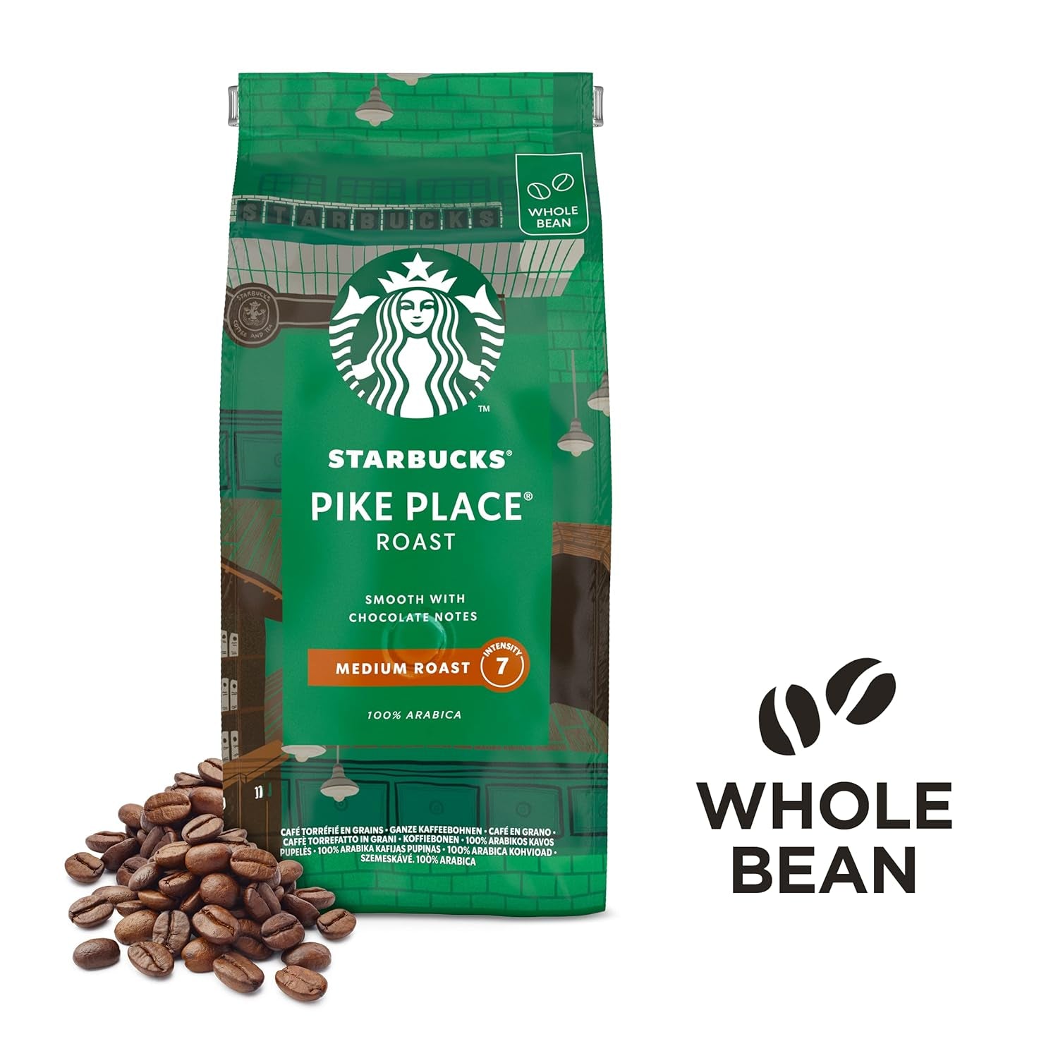 STARBUCKS Pike Place Roast, Mittlere Röstung, Ganze Kaffeebohnen 450g (paquete de 4)