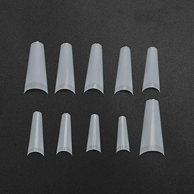 500 puntas de uñas postizas, puntas de uñas artificiales francesas naturales para manicura, L, uñas postizas DIY, gel UV ovalado, accesorios de uñas para mujeres y niñas (color natural)