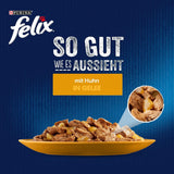 Felix As Good As It Looks Comida húmeda para gatos en gelatina con pollo, paquete de 26 (26 x 85 g)