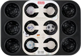 Zenker 12Er Muffinform – Muffinbackblech Für Muffins Und Cupcakes Aus Der Serie Soccer Baking– Hitzebeständiges 12Er Muffinblech Mit Antihaftbeschichtung, Schwarz Moldes y bandejas para hornear Naty Shop